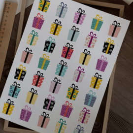 Stickervel Cadeautjes - 35 stickers