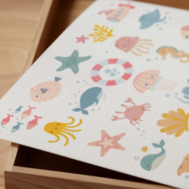 2 Grote Stickervellen Zeediertjes