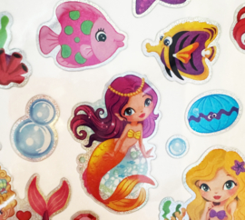 Stickervel Zeemeerminnen + Boekje om de Stickers in te Plakken