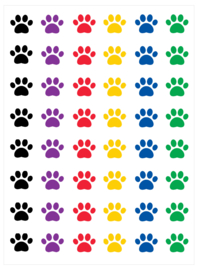 Aufkleberbogen Hundefüße - 48 Aufkleber