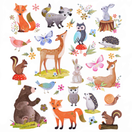Tiere im Wald (mit Goldfolie) - 28 Sticker