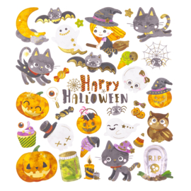 Happy Halloween Stickers met Goudfolie - 32 Stickers