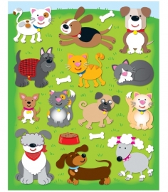 Honden en Katten - 13 stickers