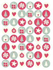 Bunte Weihnachten - 48 Sticker