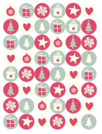 Bunte Weihnachten - 48 Sticker