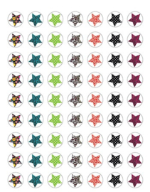 Mini étoiles colorées - 63 autocollants