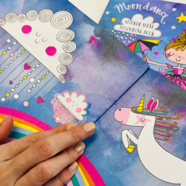 Stickerboek en Kleurboek in 1 met Goudfolie Stickers - Stickerboek 'Moondance & Unicorns'