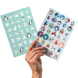 2 Grote Stickervellen Winter Stickers