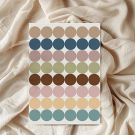 14 mm Stippen Stickers - Pastel Kleuren