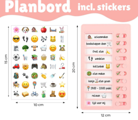 Planbord met Stickers - Herbruikbaar - Roze