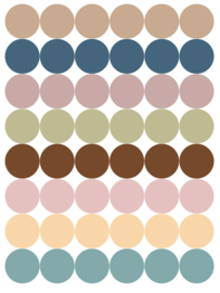 14 mm Stippen Stickers - Pastel Kleuren