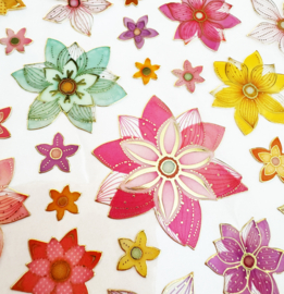 Autocollants de luxe Fancy Flowers avec accents dorés