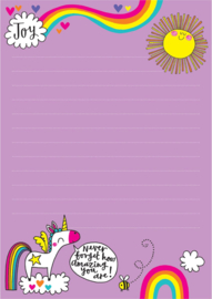 Briefpapier Meisjes Unicorn - Schrijfset met Gelinieerd Papier, Enveloppen, Stickers & Map
