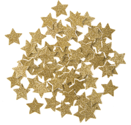 3D Schaumstoff Aufkleber Gold Sterne mit Glitter