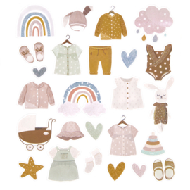 Glitterstickers Baby Meisje - 25 Stickers