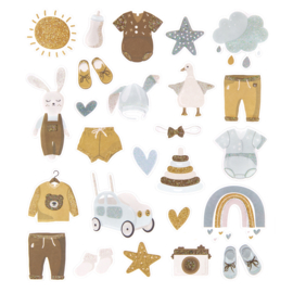 Glitterstickers Baby Jongen - 25 Stickers