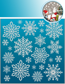 Autocollants de Fenêtre Flocons de Neige avec Paillettes