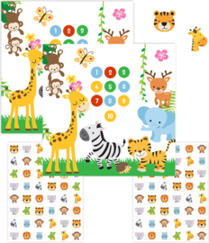 Reward Chart with Stickers - Jungle