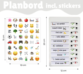 Planbord met Stickers - Herbruikbaar - Wit