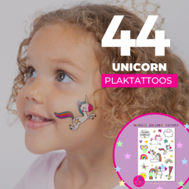 44 Unicorn Temporary Tattoos with Gold Foil - Stick-on Tattoos Kids
