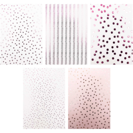 Bloc de papier 20 feuilles Papier de bricolage rose avec accents en feuille rose