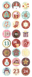 Advent Stickers met Goudfolie