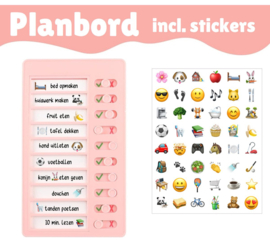 Planbord met Stickers - Herbruikbaar - Roze