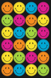 4 Stickerbögen Smiley Sticker