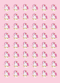 Roze Unicorns - 48 Stickers