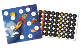 2 Beloningskaarten met 54 grote stickers - Op weg naar Mars