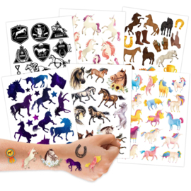 100 Horses and Unicorns Fake Tattoos - For Girls