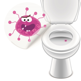Toiletten-Sticker Monster 30mm - 4 Sticker