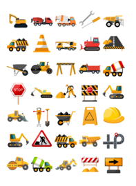 2 Grote Stickervellen Autootjes en Werk aan de Weg