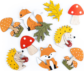 Houten Bosdiertjes Stickers