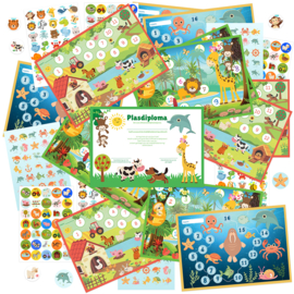 Beloningspakket voor Kinderen - 12 Grote Beloningskaarten - 315 Stickers en Diploma