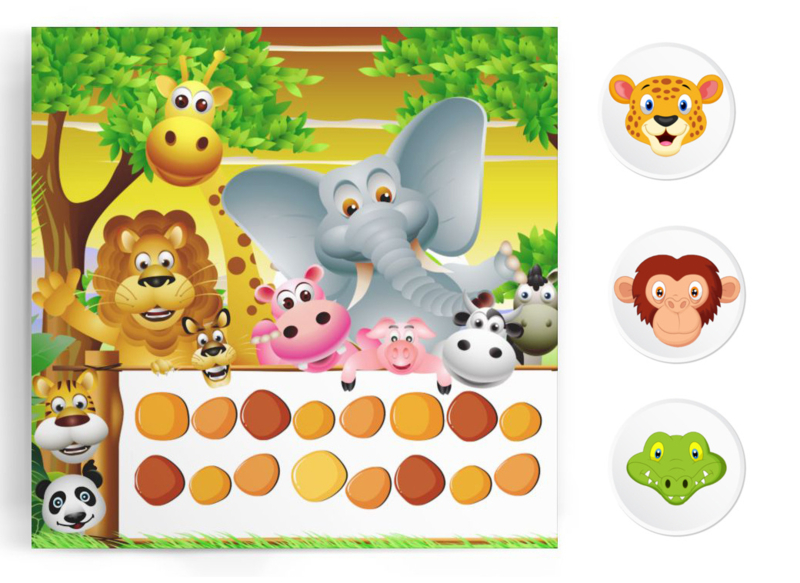 2 Beloningskaarten Jungle met  80 stickers - Complete Set