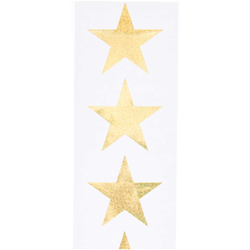 Glitter Ster Goud - 5 Stickers