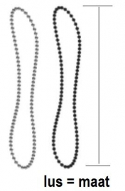 Ketting wit 50 tot 250 cm - eindloos