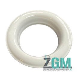 Zeilring rond 40 mm Wit Gelakt