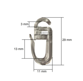 Quer-Ösenhaken für Flache Ringe Transparent