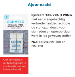 Schmetz  Ajourzoom naald 100/16 -  1 stuk