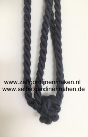 Raffhalter mit Knoten Blaugrau 60cm