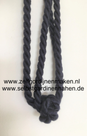 Embrasse koord met knoop Donker Blauw