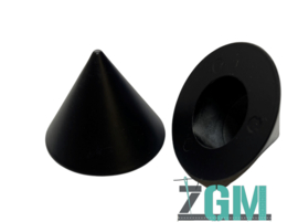 Endknopf Metallkegel, schwarz - 20 mm.