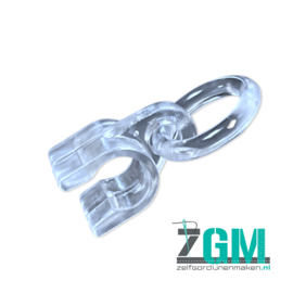 Balein clip met ring 6mm Transparant