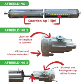 Assembleren vouwgordijnsysteem