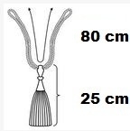 Raffhalter mit einer Quaste dunkelbraun 80cm