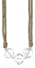 Raffhalter kordel mit Perlen Hellbraun - 65cm