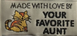 Label "Made with love by your favorite aunt"