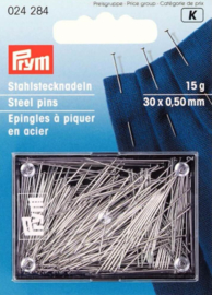 Prym spelden staal 0,50 x 30 mm zilver